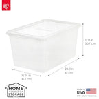 IRIS USA 6-Pack Storage Bins with Lids, 58 Quart, Clear Stackable Containers Box Organize Shoes Closet Shelves Clothes Blankets Towels - BPA-Free Plastic - size: 58 Qt, style: 6 Pack
