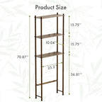 AmazerBath Bamboo Over The Toilet Storage Shelf, Over Toilet Bathroom Organizer Rack, 3-Tier Bathroom Shelves Over Toilet, Space Saver, Walnut Brown - style: Walnut Brown-3-tier
