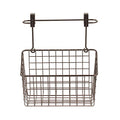 Spectrum Grid Medium Over Cabinet Hanging Basket & Towel Bar for Inside The Kitchen Bath Storage, Easy Install Cabinet Door Wire Metal Basket Hanger with Towel Holder for Kitchen Bathroom, Bronze