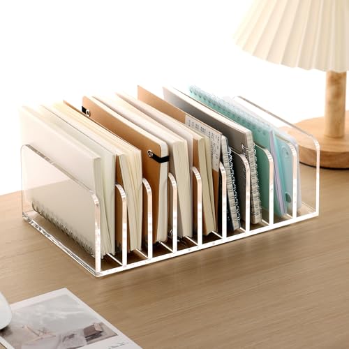 SANRUI Mail Organizer, Clear Acrylic Desk Organizer,Letter Holder for Desk,9-Compartment Small File Holders Paper Organizer Mail Sorter for Office,Home, School - style: 9 Sections