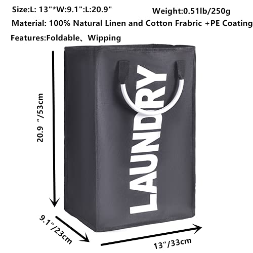 Laundry Basket, Durable Handles for Easy Carry, Collapsible Cloth Baskets, Hampers for College Dorms, Foldable Fabric Hamper Bags (Dark-Gray) - color: Dark-Gray