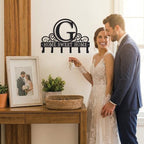 Metal Letter G Key Holder for Wall, Monogram Coat Rack Wall Mount, Key Hooks Perfect for Bathroom, Living Room, Kitchen, Office Ideal Wedding, Anniversary, Housewarming Gift (G) - style: G