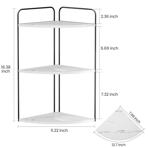 Forest Angle Bathroom Counter Organizer,Countertop Organizer,Vanity Organizers,Bathroom Storage,Bathroom Sink Caddy,Counter Shelf,Corner Counter,Corner Shelves(Black-White Marble) - color: Black-white Marble 3 Tier