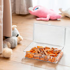 ZEXALOR Clear Plastic Storage Bin with Lid, Organizer for Pantry, Office, Bathroom, Kitchen, Snack, Tea Bag, Coffee Container (Small) - size: Small