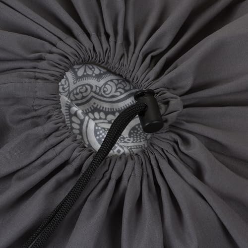 Household Essentials Cotton Laundry Bag, Large, 100% Cotton, Drawstring Top with Cord Lock, Machine Washable, 3 to 4 Load Capacity, Versatile and Compact, Breathable, Foldable, Gray - style: Grey