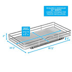 Pull-Out Cabinet Spice Rack Organizer - Slim Slide-Out Storage for Spices, Bottles & Jars, Premium Heavy-Duty Steel, Easy Install for Narrow Kitchen Cabinets - 20 ⅜ W x 10 ½ D x 2 ¾ H, Chrome - size: 20 Inch - Single