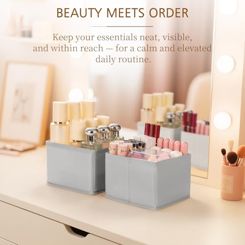 Criusia 15 Pack Drawer Organizer for Clothes, Foldable Dresser Dividers with 3 Sizes, Fabric Storage Bins – Gray - color: 15 PACK Gray