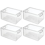 iDesign Pantry Organizer Bins with Handles - Storage Bins for Cabinets or Fridge - Set of 4 - Clear - style: Pack of 4
