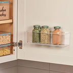 iDesign AFFIXX Plastic Wall Mount Organizer for Kitchen, Bathroom, Office, Bedroom, Garage, Craft Room, 3" x 11" x 3.25", Clear - style: Pack of 1