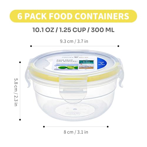 KIGI Small Plastic Bowls with Lid, Leakproof Round Food Storage Container Set for Meal Prep, Snack & Lunch, 4-Sided Locking Lid, Airtight, 10 oz / 1.25 Cup, 12 Piece Set - size: 1.25 cup (12 Piece) B