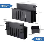 2 Tier Desk Side Storage, Desk Laptop Holder with Magnetic Pen Holder, No Drill Hanging Table Organizer for Office and Home Fits Flat Edge 0.3" to 2.3" - color: Black 2 Tier