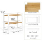 Office Desk Shelf Organizer, Wood Desktop Bookshelf Supplies Storage Rack, Shelf for Top of Desk and Dresser (White-2 Tier) - color: White