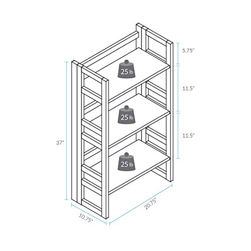 3-Shelf Folding Student Bookcase 20.75" Wide-Natural - color: Natural (New)