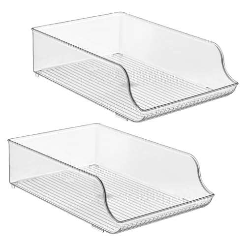 iDesign Plastic Water Bottle Organizer for Fridge, Bottle Holder for Kitchen and Pantry, Clear, 2-Pack - style: Pack of 2