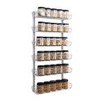 SWOMMOLY Adjustable Wall Mount Spice Rack, 6-Tier Dual-use (Multi-use) Organizer, Silver - color: Silver, size: 6-Tier