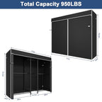 Ulif E12C Pro Heavy Duty Closet Organizer System，Freestanding Clothing Rack, Adjustable Garment Rack 71" W x 16" D x 76.5" H Holds 960 lbs, Black Rack with Black Dustproof Cover - color: Black Rack With Black Cover, size: E12C Pro