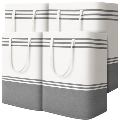 4 Pack Large Laundry Baskets, Laundry Hampers, Freestanding Waterproof Collapsible Clothes Bag with Extended & Reinforced Handles - Clothes Basket for Dorm, Bathroom, Home (125L) - size: 4 x 125L