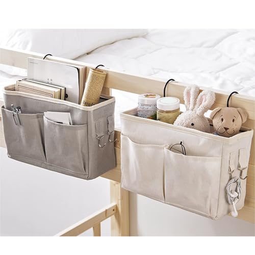 Bedside Caddy, Hanging Storage Organizer Bed Organizer Hanging Pocket Side of Bed Storage Pouch Dorm Bed Storage for Books Mobile Phones (-3117230063811)