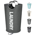 Maxsilan 90L Large Laundry Basket, Freestanding Tall Clothes Hamper, Collapsible Laundry Bag, Dark Grey - color: Dark Grey, size: 90L
