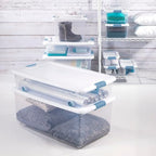 Sterilite 6-Pack Latching Box, Under Bed Storage Bins with Lids, Clear Plastic, 64 Quart - Heavy-Duty Organizing Containers for Closet, Bathroom, and Office - size: 64 Quart, style: 6 Pack