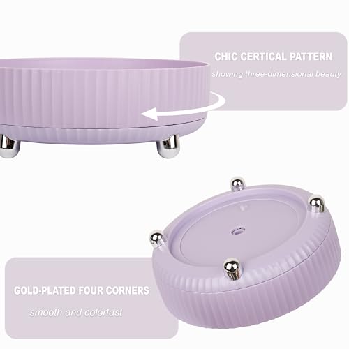 Anyoifax Makeup Perfume Organizer Tray 360 Degree Rotating Lazy Susan Skincare Lotion Organizer Spinning Cosmetics Storage for Dresser, Vanity, Bathroom Countertop, Small Purple - color: Purple, size: 9 "