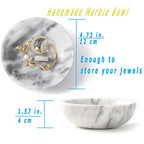 Marble Jewelry Dish - Rings Holder - color: white