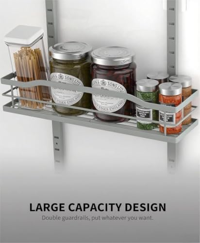 Moforoco Grey 9-Tier Over The Door Pantry Organizer, Pantry Organization and Storage, Black Hanging Basket Wall Spice Rack Seasoning Shelves - color: Grey, size: 9-Tier Standard
