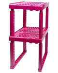 Locker Organizer Shelf， Adjustable Width and Height, Ideal Locker for School, Office, and Gym Lockers (Magenta 2 Pack) - color: Magenta 2 Pack