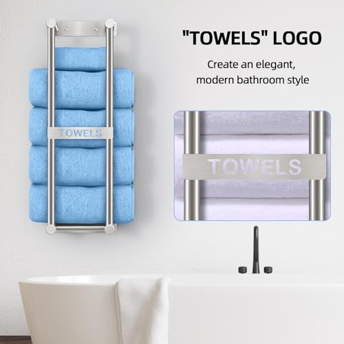 Towel Racks for Bathroom, STWWO Towel Storage for Small Bathroom 22inch, Stainless Steel Towel Rack Wall Mounted for Bath Towel, Brushed Nickel - color: Brushed Nickel, size: 22 IN