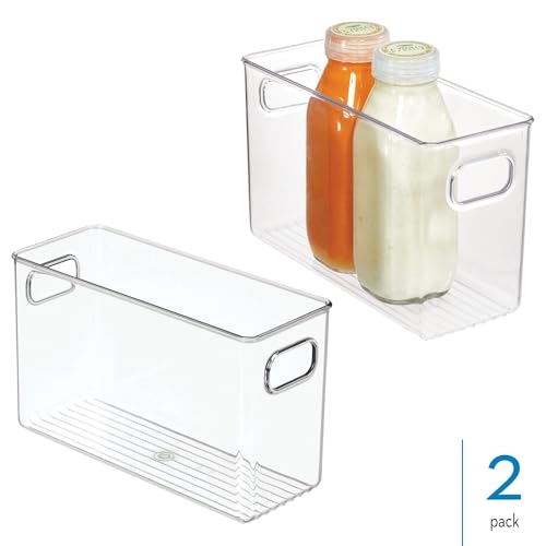 iDesign Slim Clear Plastic Storage Bin, Tall Narrow Organizer for Kitchen, Fridge, or Pantry, 2-Pack - style: Pack of 2