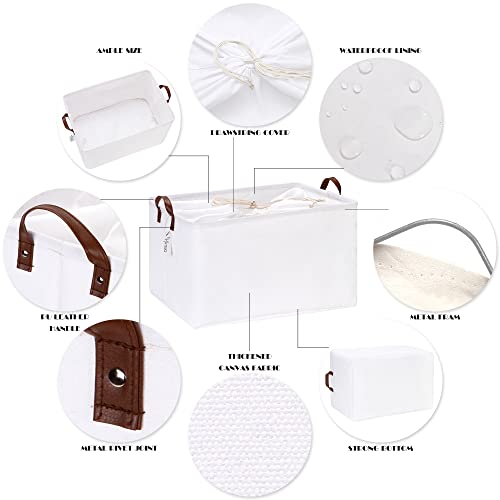 Hinwo 70L Extra Large Storage Bins, Closet Organizers and Storage, Foldable Clothes Storage Baskets with Handles, Containers for Clothing, Blanket, Comforters, Toys, Bedding (White) - color: White, size: 22" / 70L / 1-Pack