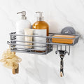TAILI Shower Caddy Suction Cup with Hooks & Soap Holder, Heavy Duty Bathroom Shower Organizer, No Drilling Shower Shelves for Inside Bathroom, Metal Storage Holder-Grey - style: 1 × Grey