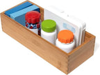 Lipper International Bamboo Utensil Holder Storage Box for Cooking Tools, Makeup, or Office Supplies, 5" x 12" x 3" - size: 5" x 12" x 3"