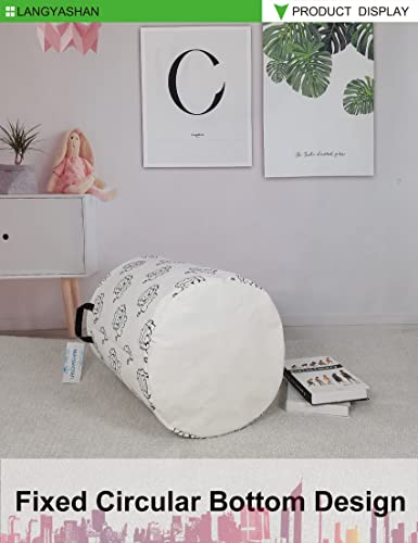 LANGYASHAN Laundry Basket Canvas Fabric Collapsible Organizer Basket for Storage Bin Toy Bins Gift Baskets Bedroom Clothes Children Nursery Hamper (Lion) - color: Lion