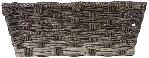 Whitmor Woven Storage Basket for Shelves, Small Plastic Wicker Organizer Bin with Handles, Decorative Shelf Tote for Closet, Bathroom, Pantry & Office Organization - size: 11.5 x 6.625 x 4.5 inches