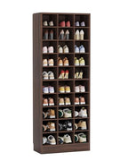 Tribesigns 10-Tier Shoe Storage Cabinet, Espresso Wooden Shoe Rack with 30 Cubbies, Freestanding Tall Entryway Shoe Organizer for Closet, Entryway, Living Room - color: Espresso