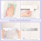 VIS'V Key Holder Wall Mount, Large Metal Self Adhesive Key Hanger with 4 Hooks, No Drilling, Extra Adhesive Strip, Silver - color: Silver
