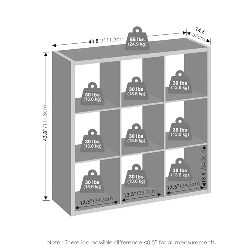 Furinno Cubic Closet Organizers and Storage, 9-Cube Closet Organizer, Open Shelf Closet Storage, Extra Thick Frame for Wardrobe, Bedroom, Living Room, White - color: White, size: 9-Cube