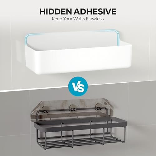 Nieifi Adhesive Wall Shelf, Shower Shelves, Shower Organizer for Bathroom Organization (White, 3 pieces) - color: White, size: 3 pieces