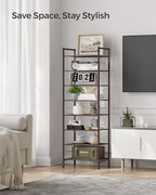 SONGMICS Narrow Shoe Rack - Sturdy 8 Tier Metal Tall Shoe Rack Shelf, Slim Shoe Storage Organizer for Closet Entryway Small Spaces, Bronze, 12"D x 17.6"W x 50.6"H - color: Bronze