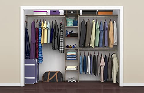 ClosetMaid 1951140 SuiteSymphony 16-Inch Closet Organizer with Shelves, Natural Gray - color: Natural Gray, style: Closet Organizer w/Shelves