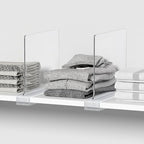 16 PCS Shelf Dividers for Closet Organization Acrylic Clear Closet Shelf Divider for Wooden Shelving Suitable for Wooden or Vertical Shelves Or Bedroom, Kitchen and Office - size: 16 pcs