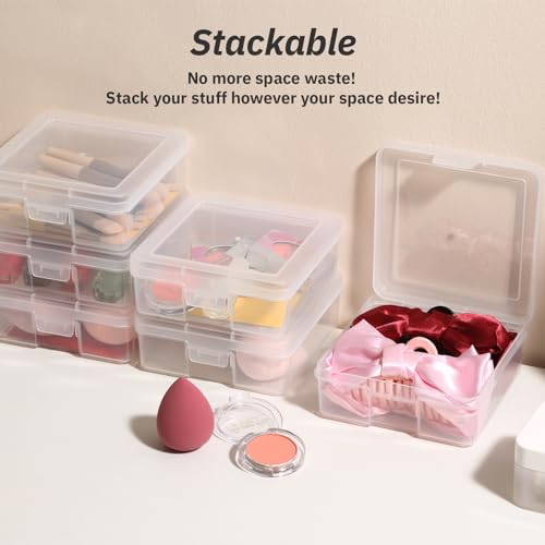 novelinks Plastic Small Storage Bins with Lids for Organizing, Mini Clear Storage Containers and Stackable Storage Box Organizer for Pencil Boxes, Task Boxes, Crayon Boxes (18 Pack Small) - color: 18 Pack Small -Clear