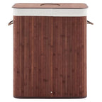 Bamboo Laundry Hamper Large 106L with Removable 4-Section Liner, Foldable Storage Basket with Lid and Handles for Bedroom, Laundry Room, Small Spaces – Brown- Rectangle - color: Brown - Rectangle