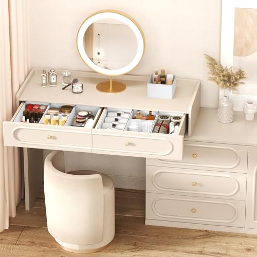 DIMJ Drawer Organizer Clothes Storage - 16 Pack Baby Dresser Organizer for Nursery, Foldable Drawer Dividers for Bedroom Closet Organization, Fabric Storage Bins for Socks, Underwears, Bras - color: White
