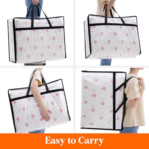 Lifewit 3 Pack Clear Clothes Storage Bags, 75L Plastic Blanket Storage Bag, Vinyl Foldable Moving Bags with Zipper, Closet Organizers and Storage Containers for Bedding, Duvet, Comforter - size: 75L