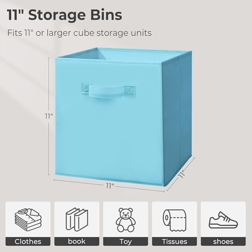 11x11 Inch Storage Bins Cubes, Fabric Foldable Storage Box, Collapsible Closet Organizer for Clothes, Blankets, Office, Bedroom, Living Room, Shelf Cabinet, Bookcase, Multi-Color, 12 Pack - color: Multi-Color, size: 12 PACK