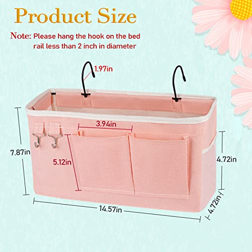 Bedside Storage Caddy/Bedside Hanging Storage Bag for Headboards Bunk Beds Dorm Rooms Book Phone Magazine Holder (2PC Light Pink) - color: 2PC Light Pink