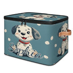 Custom Storage Basket with Name, Personalized Storage Bins with Zipper Lid, Foldable Fabric Storage Box Large capacity with Handle Dalmatian - color: Option 12