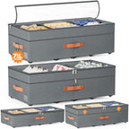 Dayacoco Under Bed Storage with Wheels, 2Pack 71L Under the Bed Storage Containers, Adjustable Underbed Drawer with Lids, Underbed storage Rolling Bin for Shoes, Clothes, Blankets, Grey - size: 8.5-11.5 inch height-grey